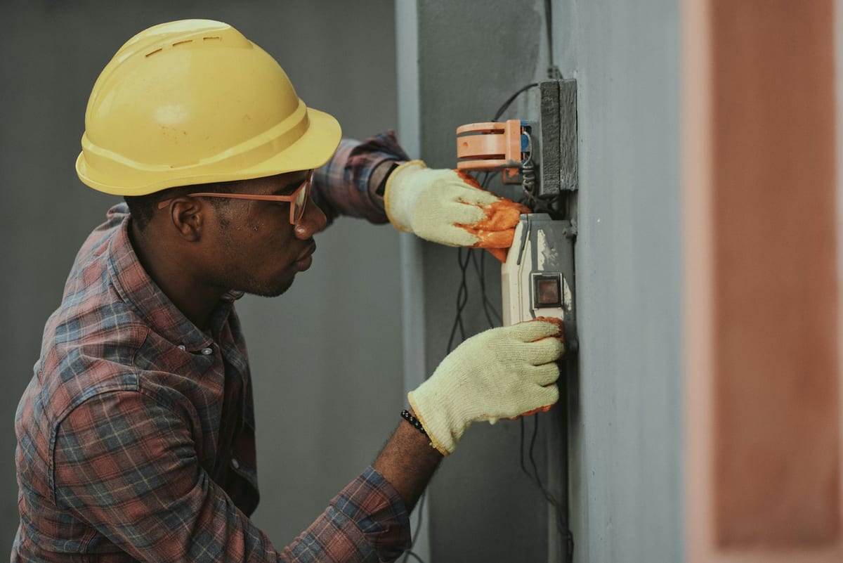 Electrical engineer at work